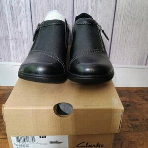 Clarks Carleigh Ray Black Leather Size 6.5 M